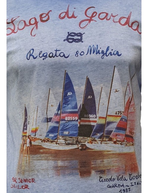 Camiseta azul manga corta regata Lago di Garda | Ego Madrid