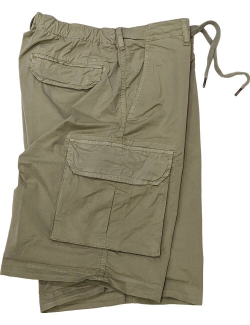 Bermuda cargo popelín elástico verde  | Ego Madrid