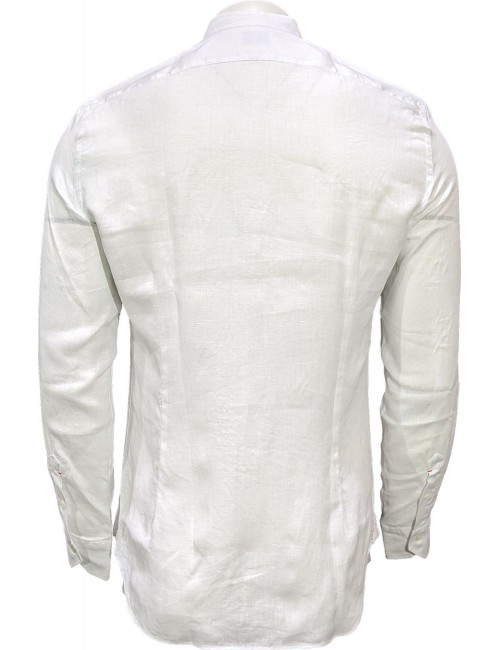 Camisa blanca lino Mazzarelli cuello mao | Almirante Seis
