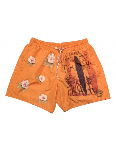 Bañador hombre naranja doble estampado