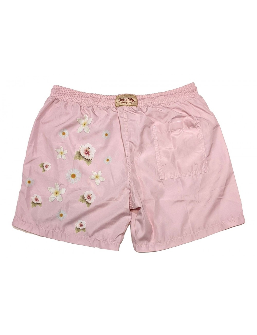 Bañador hombre rosa doble estampado