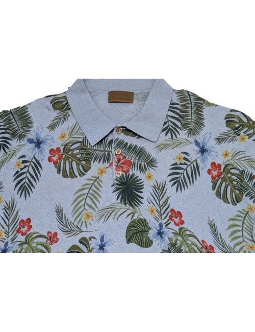Polo manga corta hombre estampado floral de Altea en lino algodón|Ego
