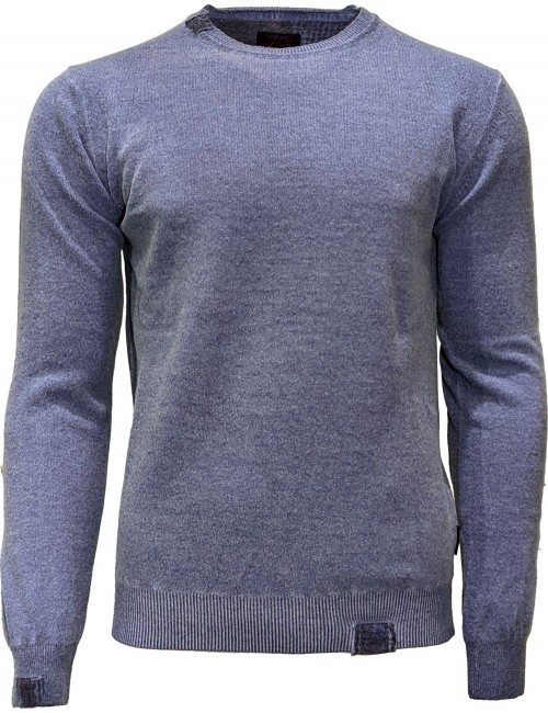 Ego Madrid | BoB jersey cuello redondo lana cocida azul avio