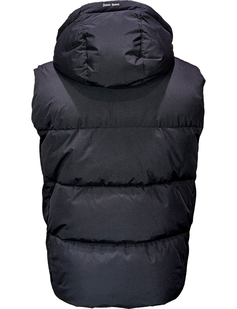 Ego | Herno chaleco laminar negro capucha desmontable y contrastes