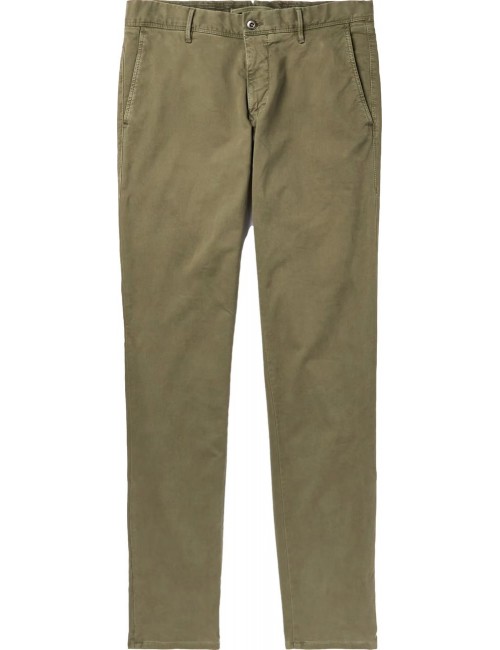 Almirante Seis Madrid | INCOTEX pantalón chino verde raso satinado