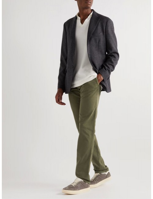 Almirante Seis Madrid | INCOTEX pantalón chino verde raso satinado