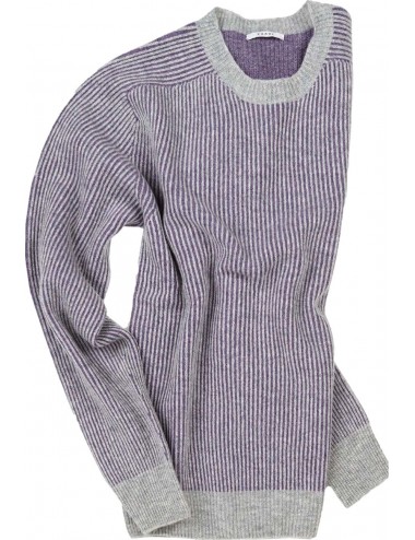 A6 | jersey cuello redondo canalé bicolor lavanda gris