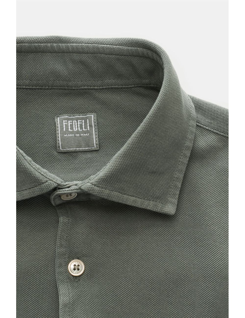 A6 | Fedeli camisa piqué Giza verde seco