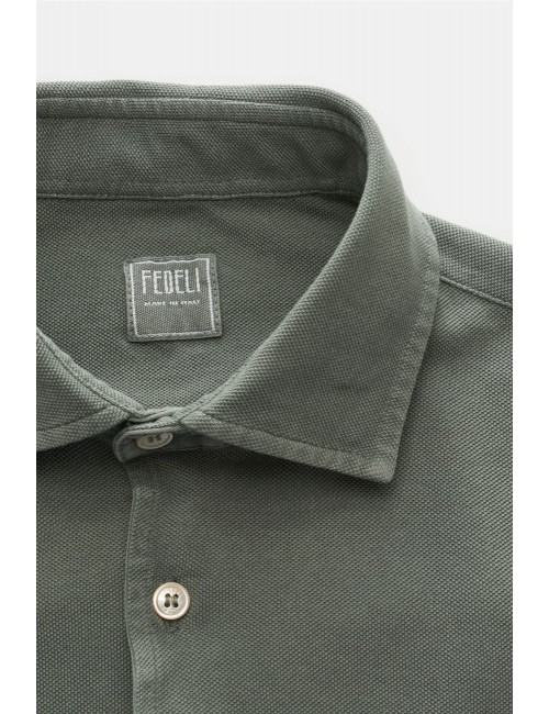 A6 | Fedeli camisa piqué Giza verde seco