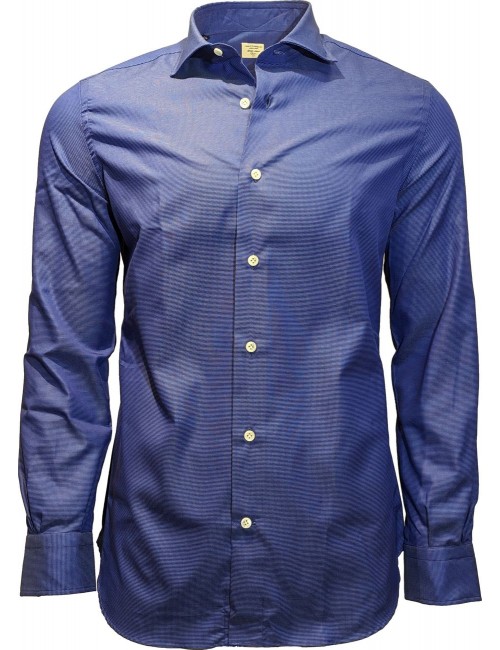 Almirante Seis | Mazzarelli camisa azul Francia micro dibujo