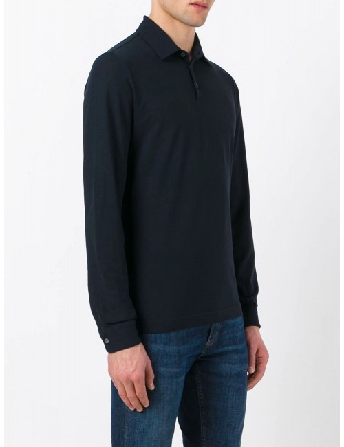 Almirante Seis Madrid | ZANONE polo IceCotton negro manga larga