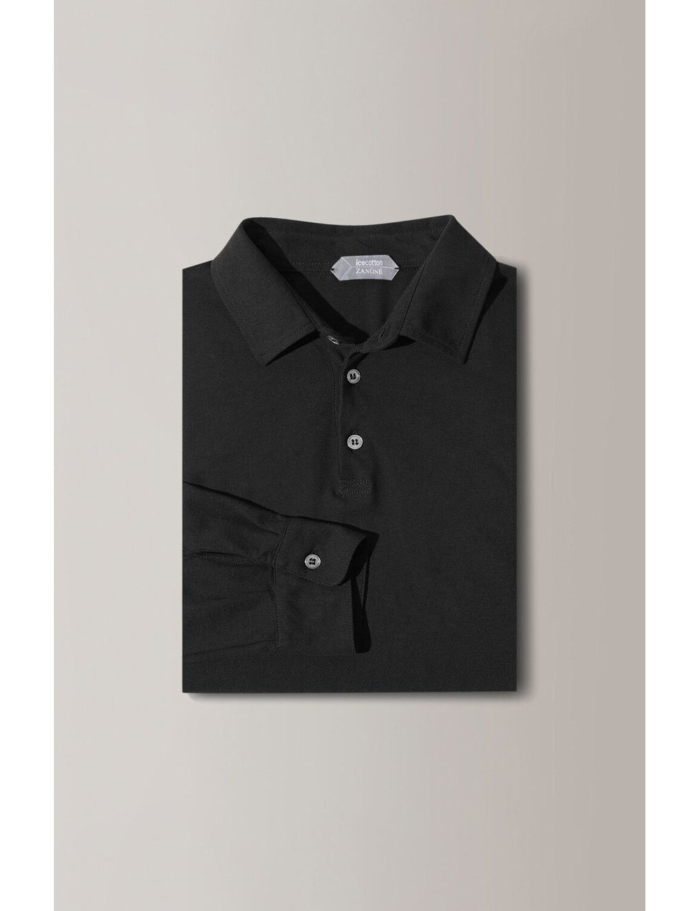Almirante Seis Madrid | ZANONE polo IceCotton negro manga larga