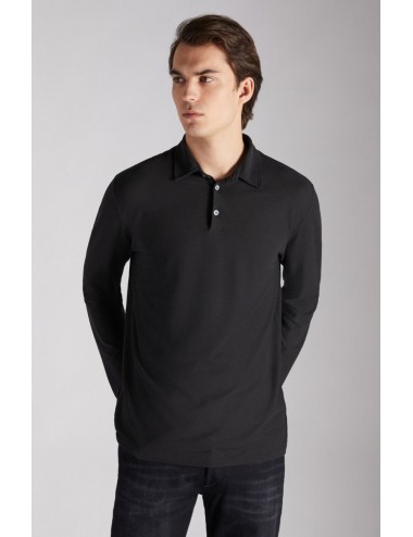 Polo icecotton manga larga negro 2