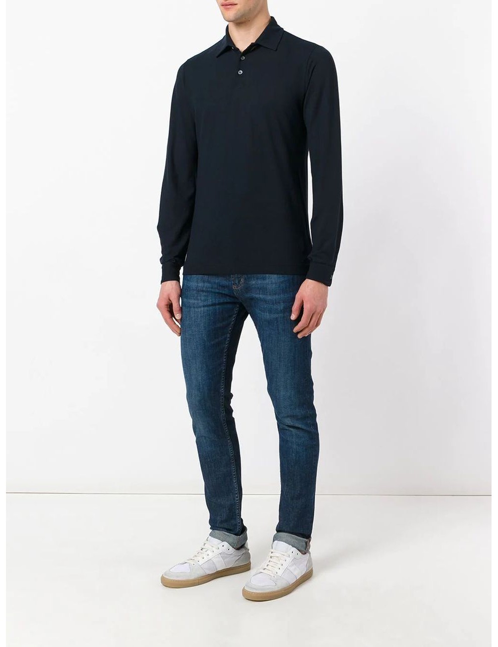 Almirante Seis Madrid | ZANONE polo IceCotton negro manga larga