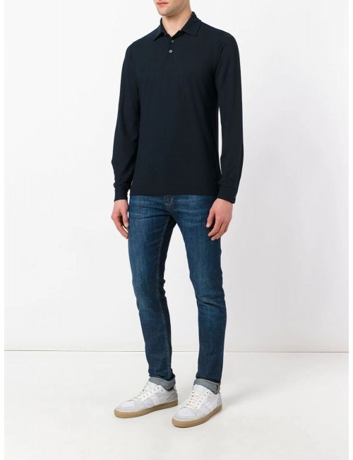 Almirante Seis Madrid | ZANONE polo IceCotton negro manga larga
