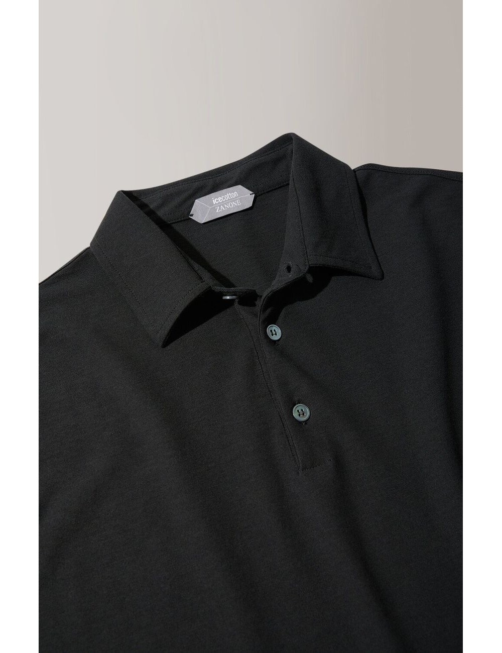 Almirante Seis Madrid | ZANONE polo IceCotton negro manga larga