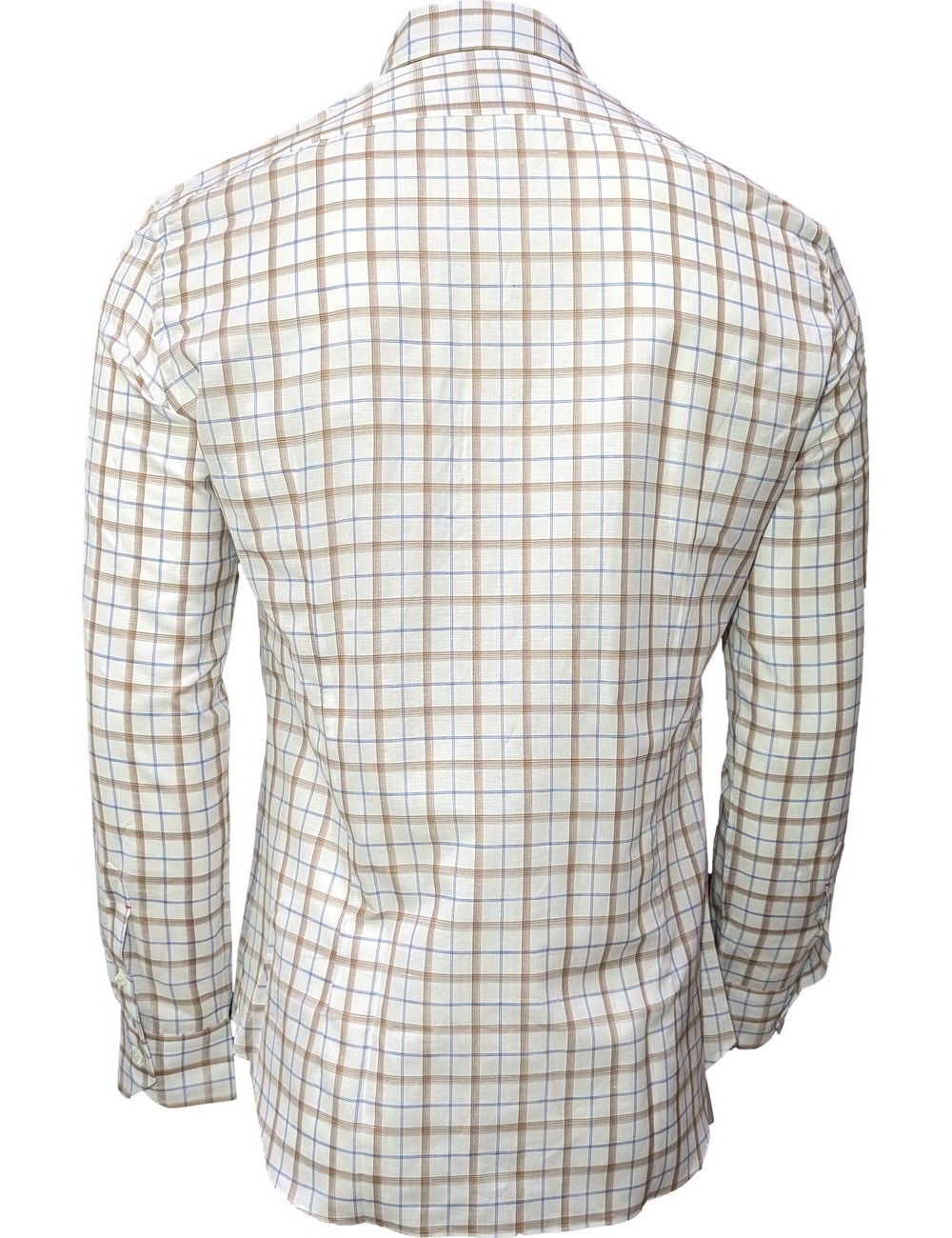 Almirante Seis Madrid | Mazzarelli camisa blanca cuadros marrones y azules