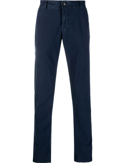 Incotex pantalón slacks canvas algodón elástico azul| A6 Madrid