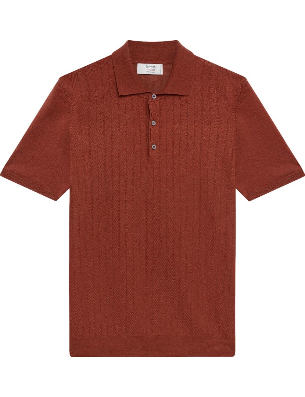 Ferrante polo lino algodón ladrillo | Almirante Seis Madrid