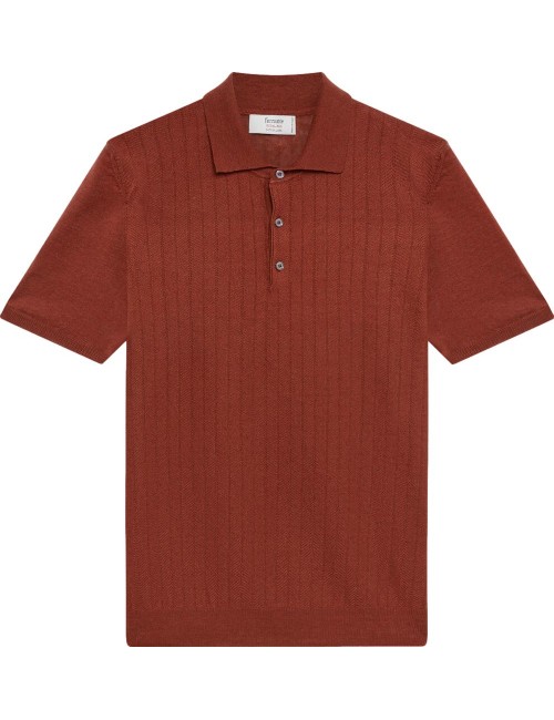 Ferrante polo lino algodón ladrillo | Almirante Seis Madrid