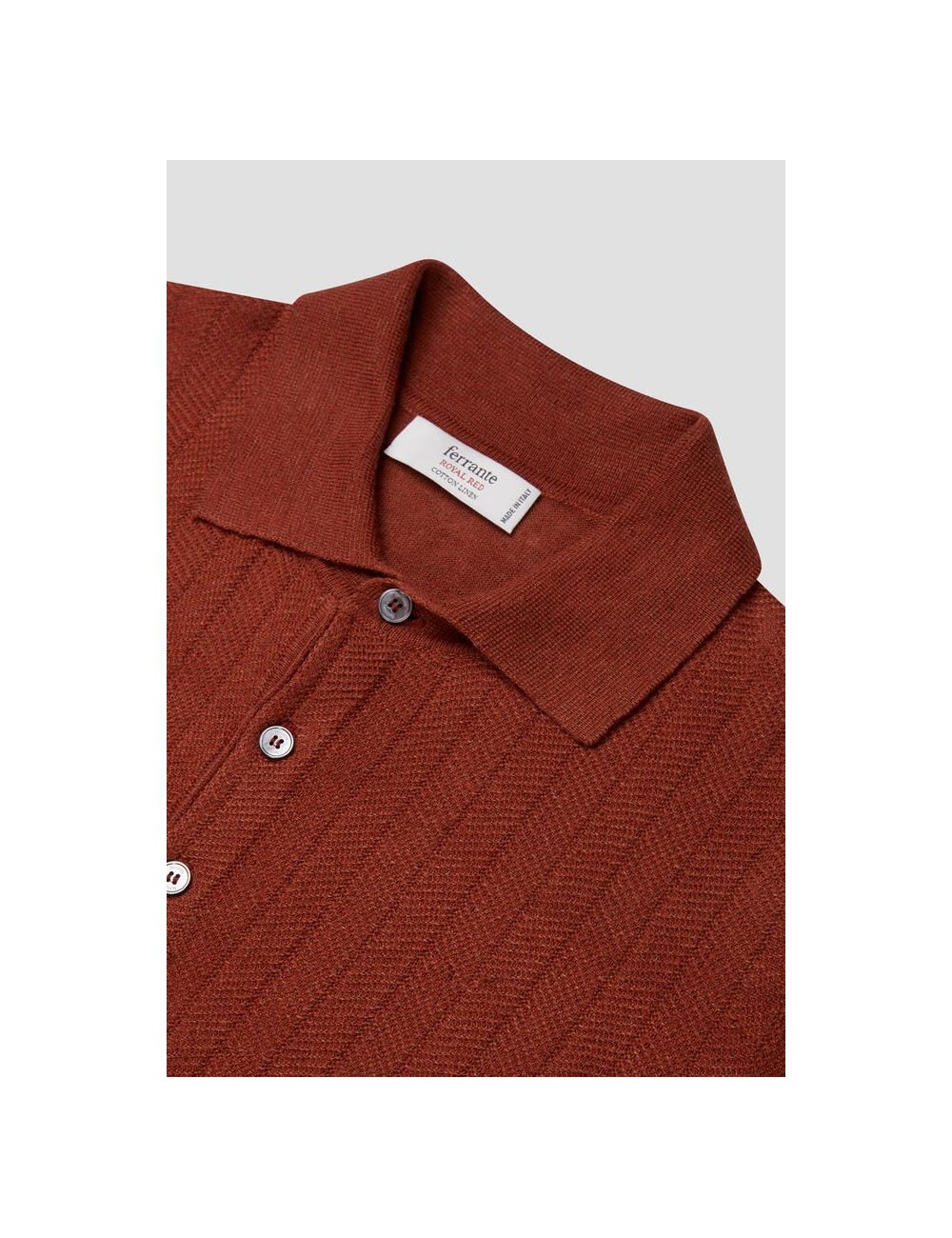 Ferrante polo lino algodón ladrillo | Almirante Seis Madrid