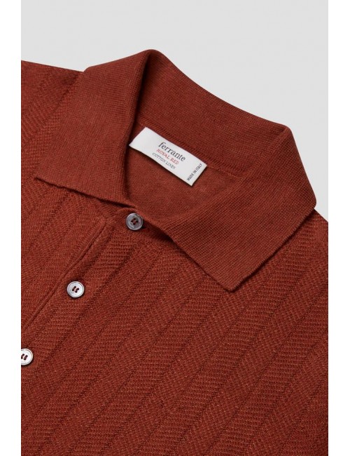 Ferrante polo lino algodón ladrillo | Almirante Seis Madrid