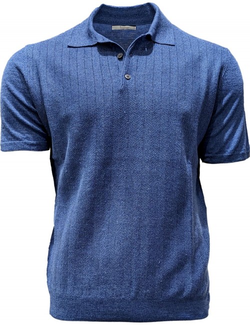 Ferrante polo lino algodón azul | Almirante Seis Madrid
