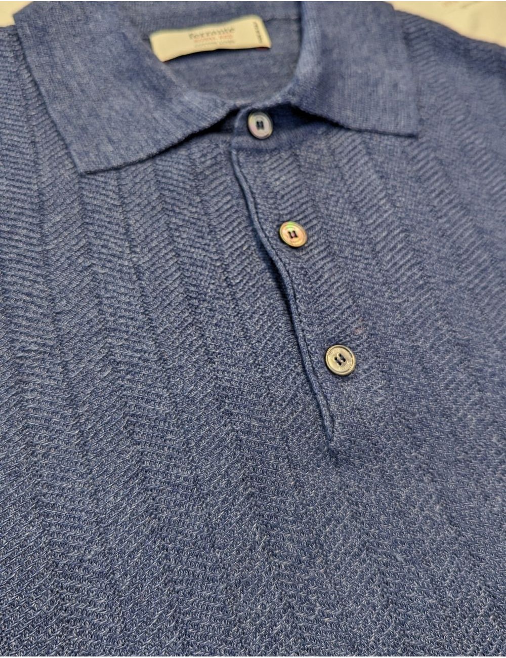 Ferrante polo lino algodón azul | Almirante Seis Madrid