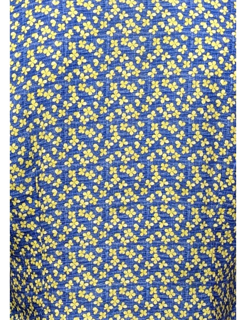 Almirante Seis | camisa lino Giangi azul flor amarilla