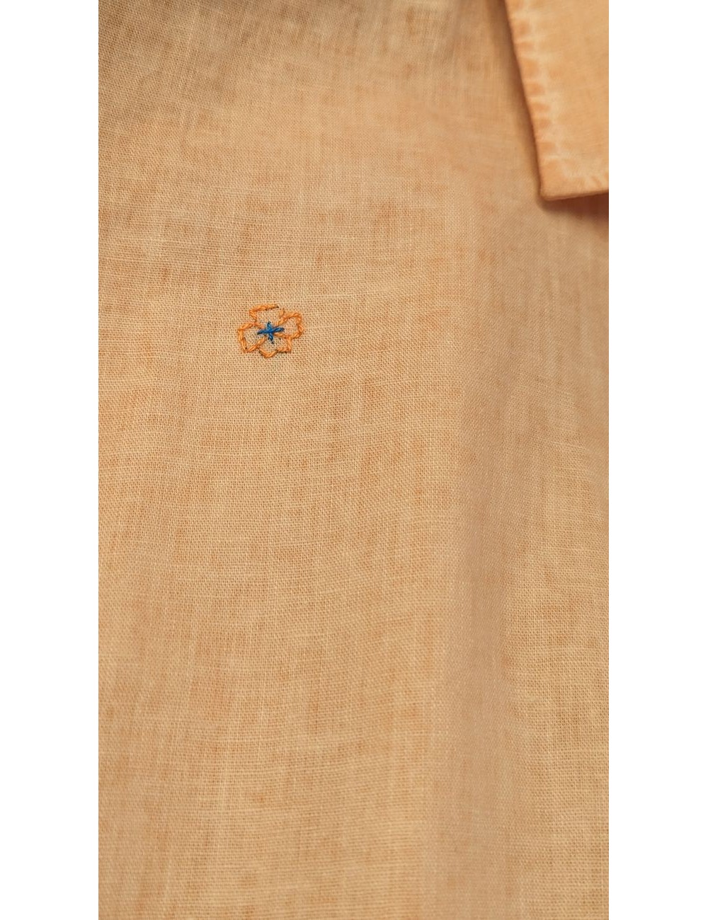 Bob Camisa lino-algodón naranja con bordados| Ego Madrid