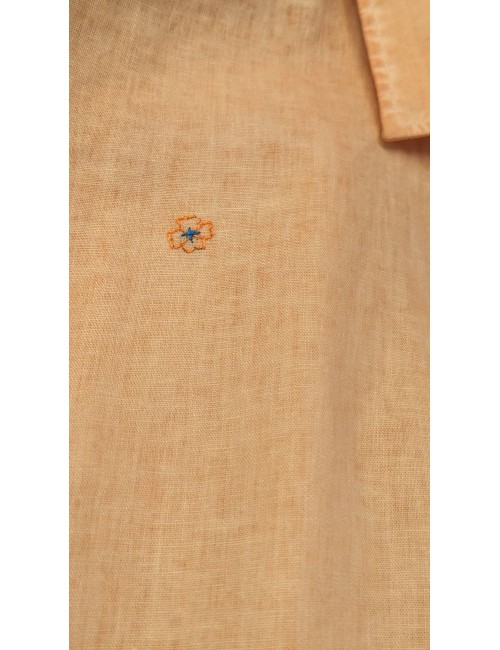 Bob Camisa lino-algodón naranja con bordados| Ego Madrid