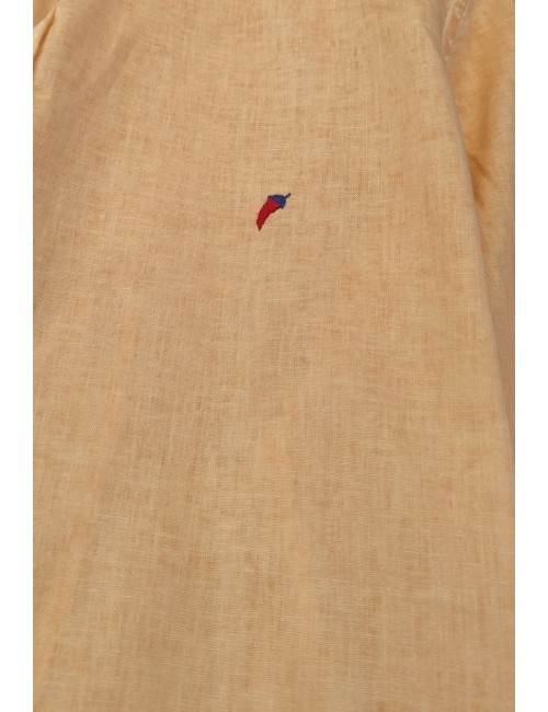 Bob Camisa lino-algodón naranja con bordados| Ego Madrid