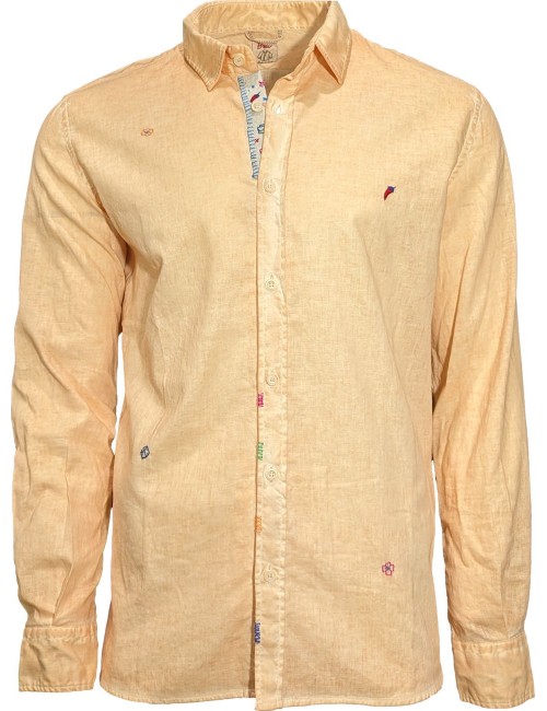 Bob Camisa lino-algodón naranja con bordados| Ego Madrid