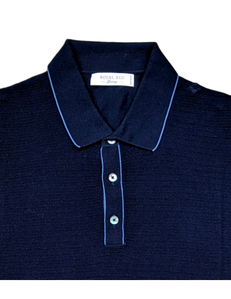 Polo manga corta azul en punto de Ferrante | Ego Madrid