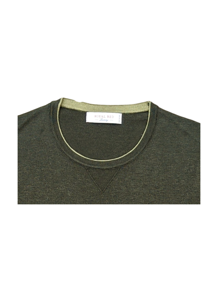 Jersey muy fino en punto verde manga corta de Ferrante | Ego Madrid