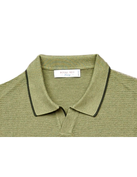 Polo manga corta verde sin botones en punto de Ferrante | Ego Madrid