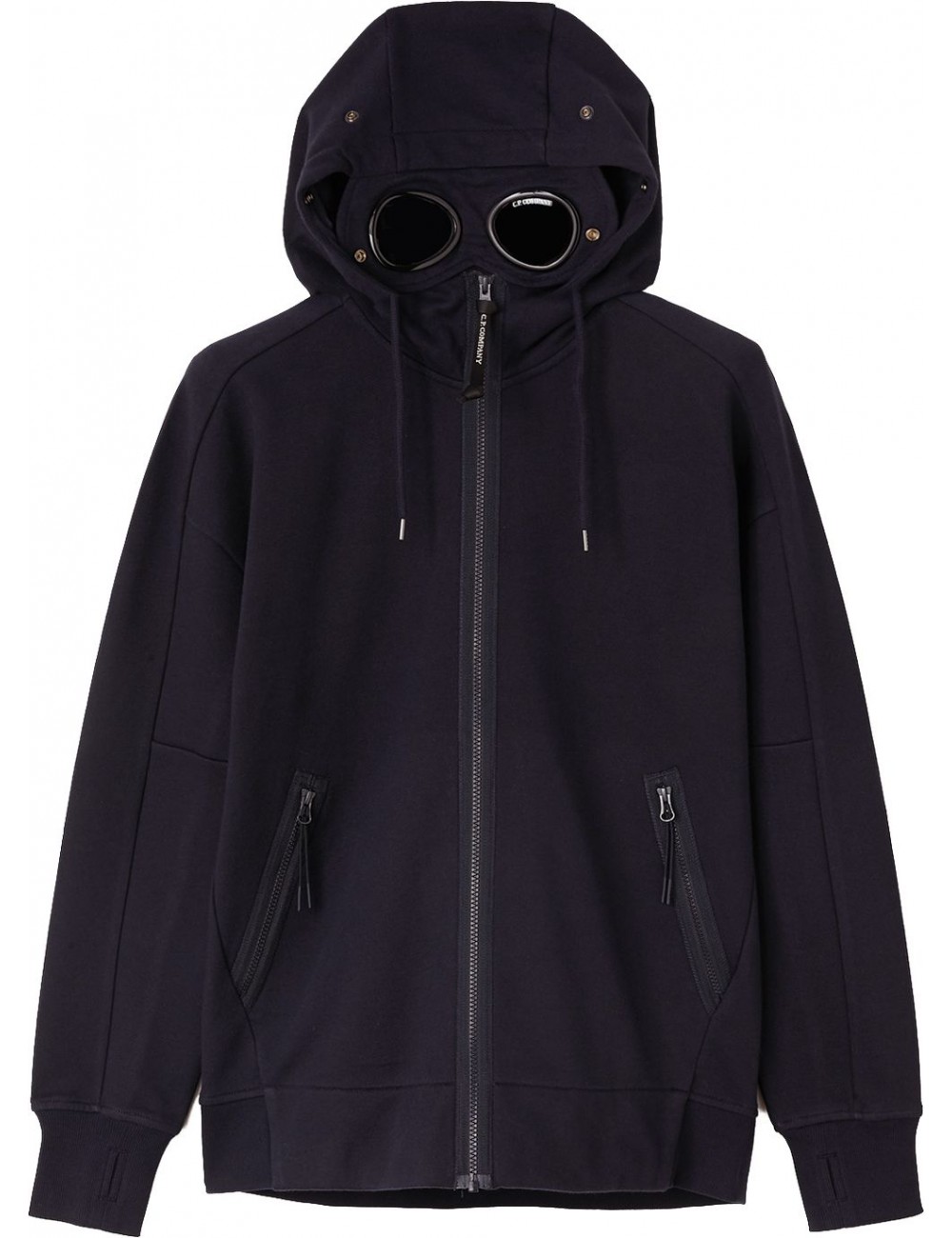 Sudadera CP Company azul  Google Hood diagonal raised | Ego Madrid oficial store