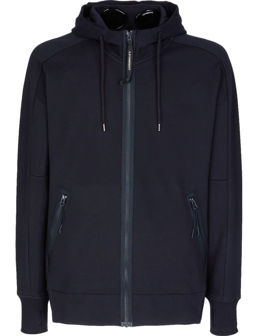 Sudadera CP Company azul  Google Hood diagonal raised | Ego Madrid oficial store