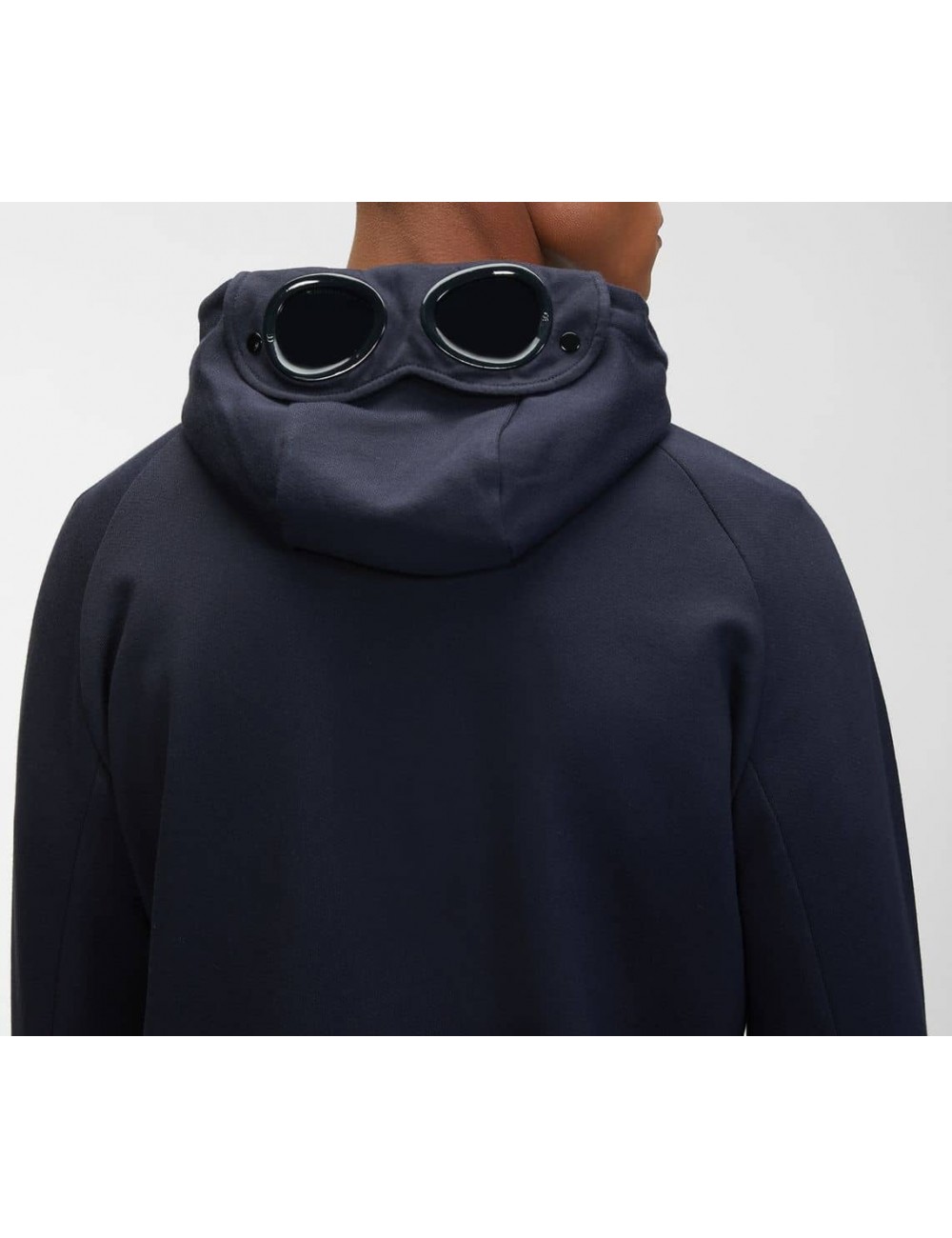 Sudadera CP Company azul  Google Hood diagonal raised | Ego Madrid oficial store