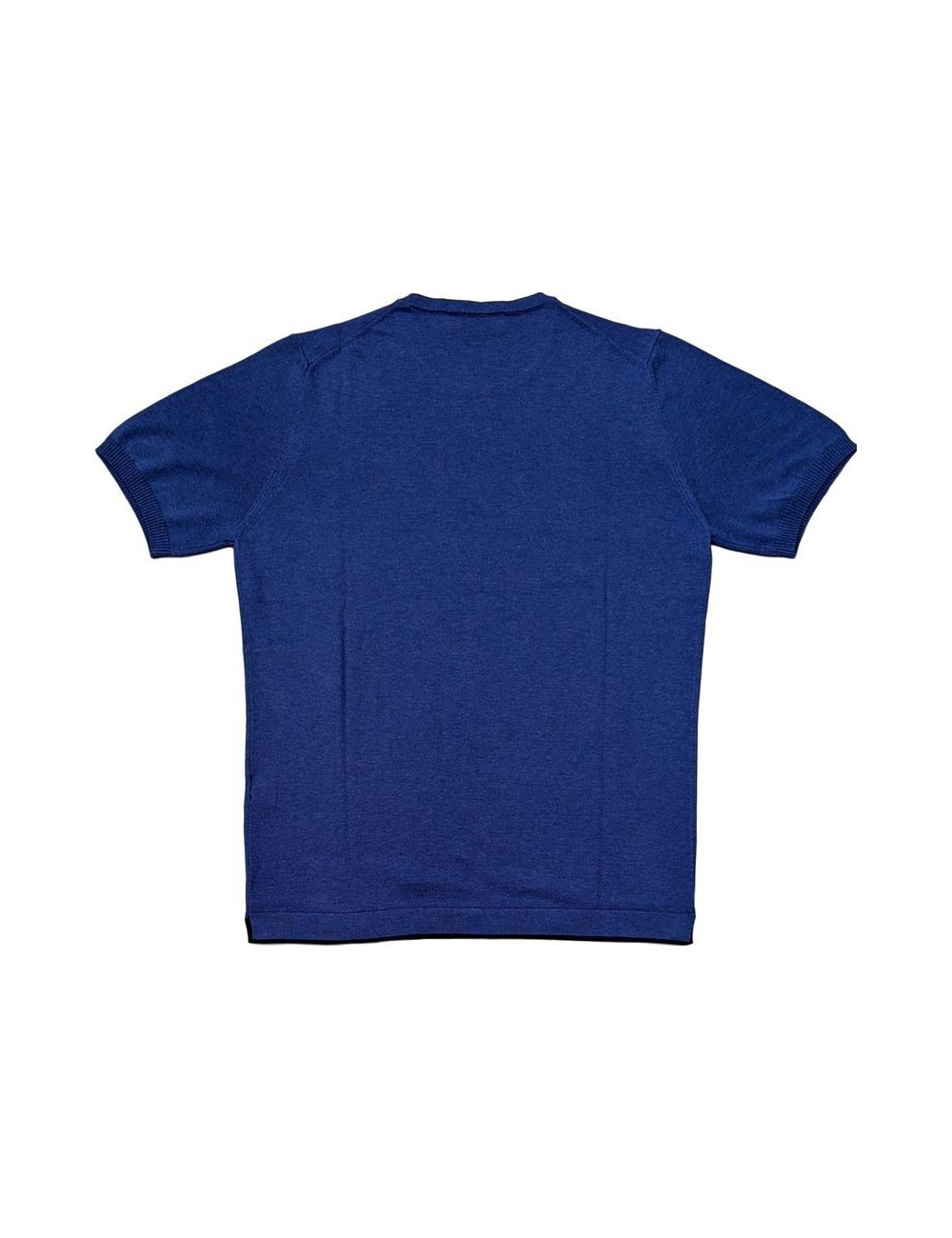 Jersey muy fino en punto azul manga corta de Ferrante | Ego Madrid