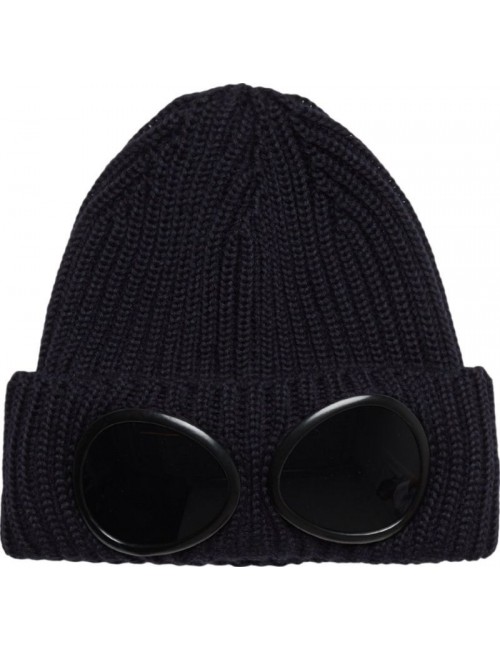 Ego Madrid | Gorro de lana  de CP Company azul con gafas