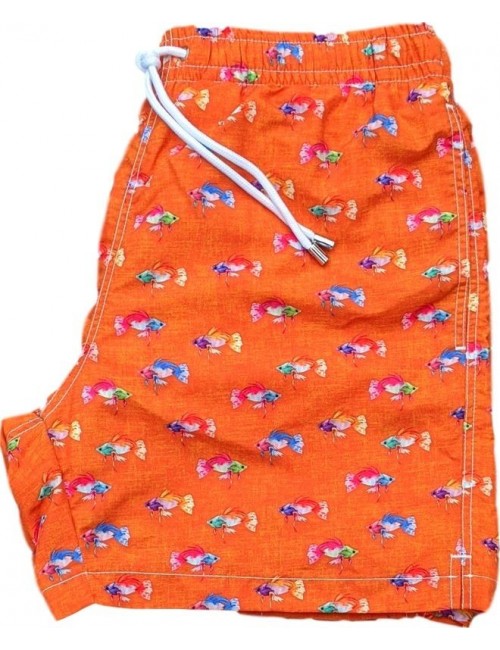 Bañador estampado  hombre de secado rápido siam fighter naranja