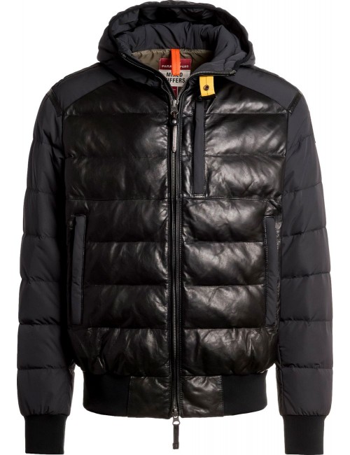 PARAJUMPERS cazadora SLY mix piel y nailon negro | Ego Madrid oficial