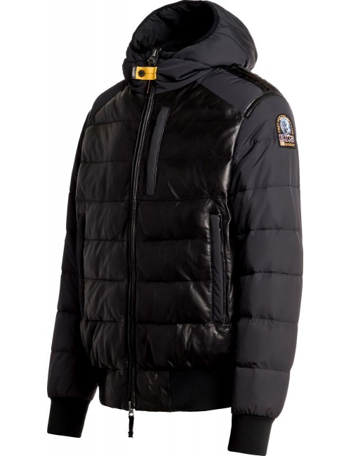 PARAJUMPERS cazadora SLY mix piel y nailon negro | Ego Madrid oficial