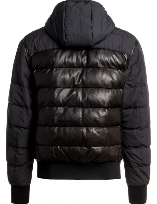 PARAJUMPERS cazadora SLY mix piel y nailon negro | Ego Madrid oficial
