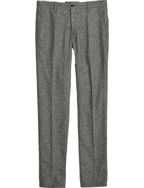 INCOTEX Pantalón slim fit de lana y seda lavadas gris medio