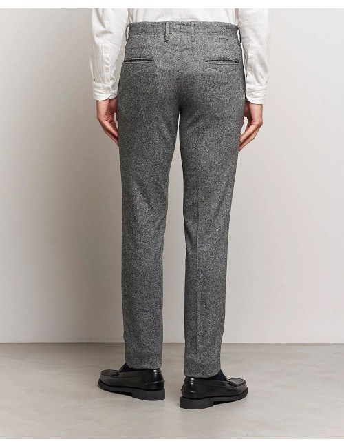 INCOTEX Pantalón slim fit de lana y seda lavadas gris medio