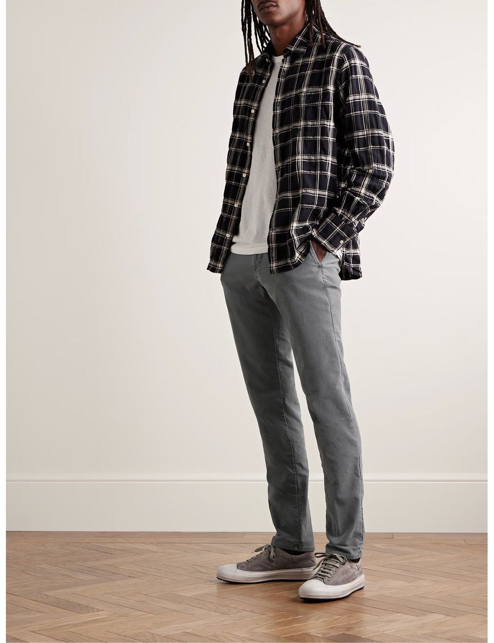 Pantalón tricochino Incotex Slacks gris | Almirante Seis Madrid