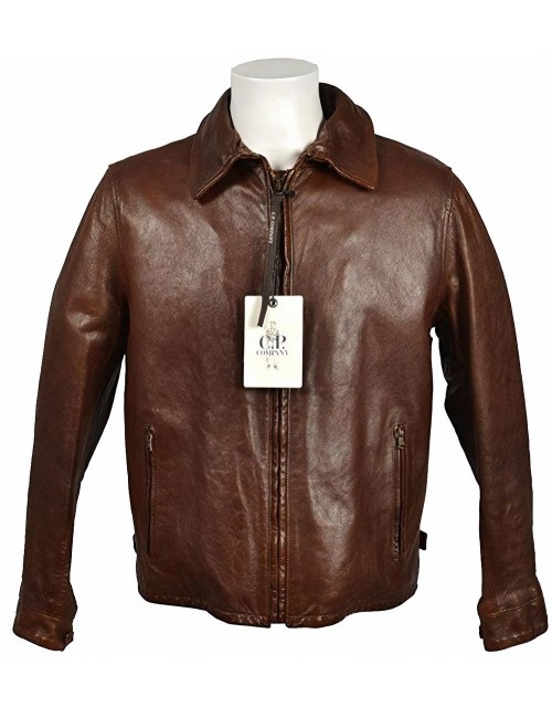 CP Company Cazadora de piel efecto vintage