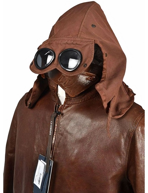 CP Company Cazadora de piel efecto vintage